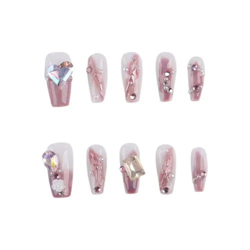 Fanze Осветляющий Aurora Ромб False Nail Средний LADDER Розовый Смузи 25 мм