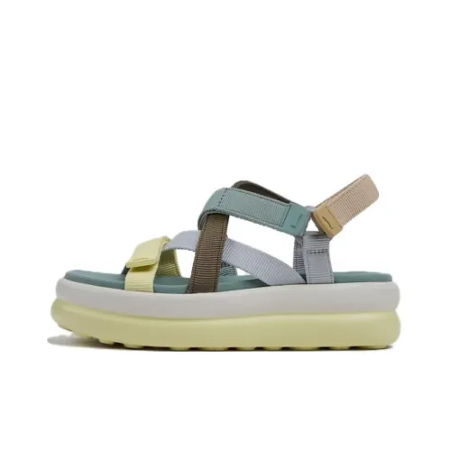 CAMPER Twins One Ремешок Сандалии 5,1 см Женские Желтый Зеленый