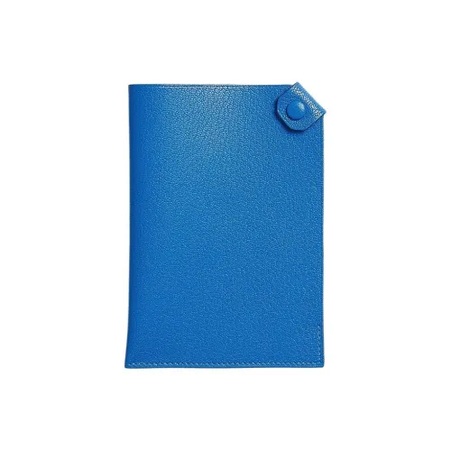 HERMES Тармак Шамкила Шевро Паспорт HOLDER Женские T7 HYDRA Аква-синий