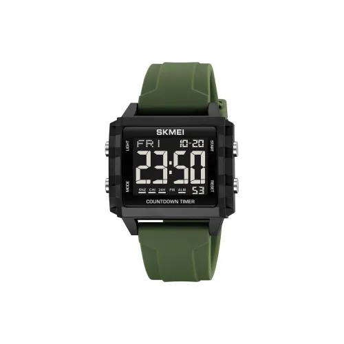 SKMEI Электронный механизм силиконовый ремешок унисекс белый циферблат