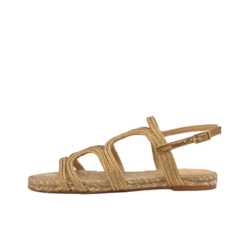 Сандалии Castañer Pitra в римском стиле 2 см женские античное золото