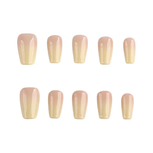 Fanze Custom Blend Крем Градиент False Nail 25 мм Короткий LADDER Желтый Smudge