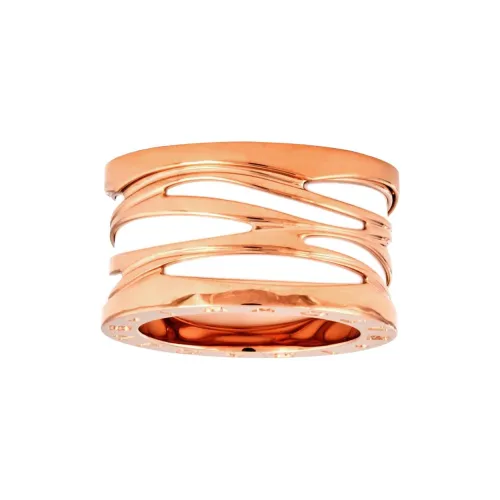 BVLGARI Розовое золото керамика кольца женские