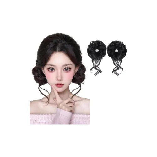 WANWANFENG Дракон Whisker DUAL Buns Голова Парики