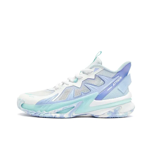 QIAODAN Амортизация устойчивый к истиранию дышащий MID Топ Детские Баскетбольные кроссовки Светло-синий Подростки