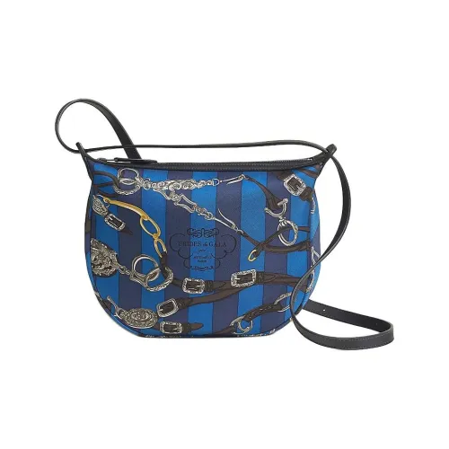 HERMES Sursoie To Go Шелковистый Шелк с Swift Телячья кожа Через плечо Косметичка Женские Мозаика Синий Эбеновый Темно-синий