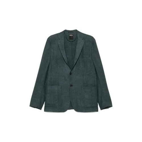 Zegna SS25 Бизнес-костюм Пальто Мужской Protea Синий