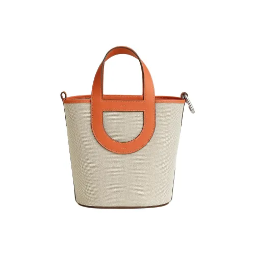 HERMES In The Loop H Холст Swift Телячья кожа Сумка Женская Светлый бежевый Бежевый Field Оранжевый