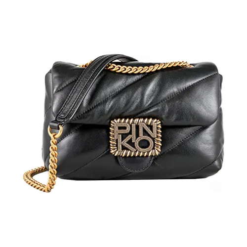 PINKO Puff Овчина Bird Сумка Swallow Сумка Сумка через плечо Мини Женские Черный Черный золотой