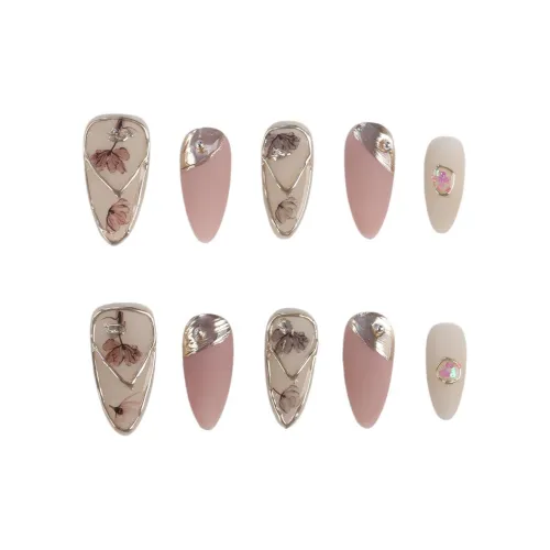 SHANGSHIQIN Magic Mirror Розовый Французский Матовый Осветляющий Элегантность Съемный False Nail 25 мм Миндально-розовый