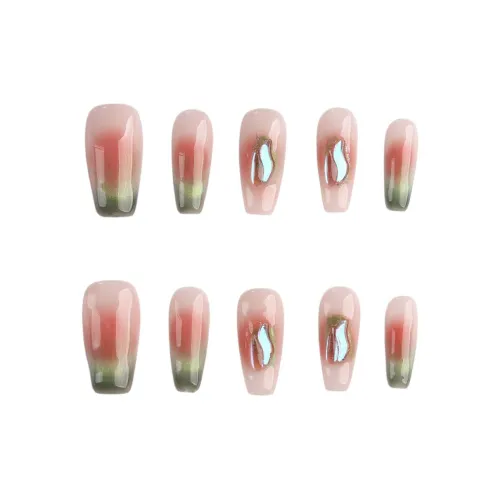 Fanze Освежающий Съемный False Nail Длинный Розовый Смудж 30MM