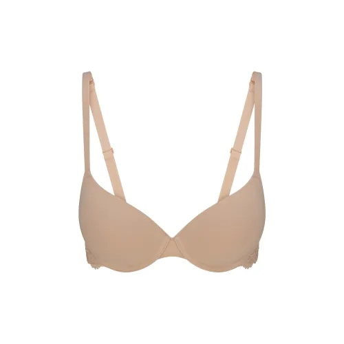 SKIMS SS25 Подходит всем Кружево Панель T Рубашка Бюстгальтер Женский 1 упаковка Глина Глина