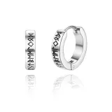 Серьги-кольца Rune, белый, 1 пара