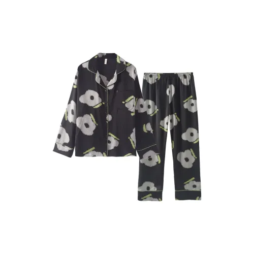 ROUKEER Пижамный комплект женский темно-серый