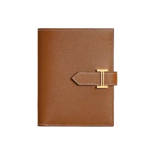 HERMES Bearn Madame Телячья кожа Кошелек Женские 37 Золотисто-коричневый