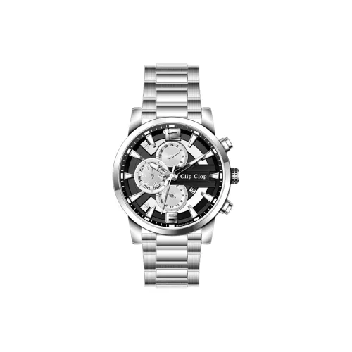 Clip Clop Наручные часы Кварцевый механизм Сплав Ремешок Часы Мужские Черный Циферблат