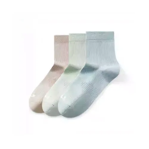 XTEP ZONGXUNXILIE 3 Pack Светло-Синий/Светло-Зеленый/Хаки Мужские Носки MID до икры