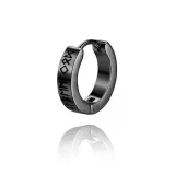 Серьги-кольца Rune, черный, одиночный