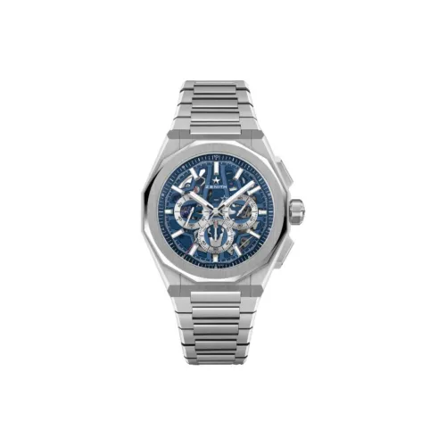 ZENITH Автоматический Механический Часы Мужские 42 мм Синий Циферблат Корпус из Нержавеющей Стали Ремешок из Нержавеющей Стали