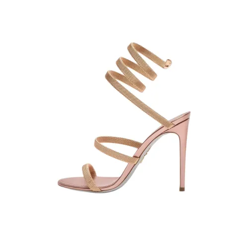 RENE CAOVILLA Trigold Cleo one Ремень Сандалии 10,5cm Женские Розово-золотой