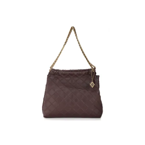 TORY BURCH Fleming Кожа Одно Плечо Сумка Большая Женская Бордовая