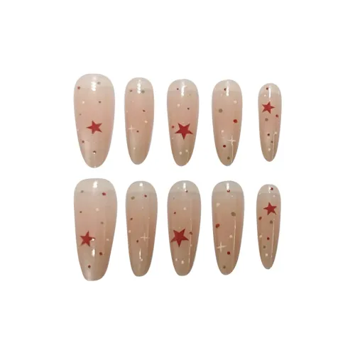 MAXFINE Рождество Звезды False Nail Длинный Ледяной Прозрачный Градиентный 30MM