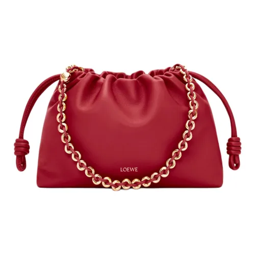 LOEWE Flamenco Овечья кожа Сумка через плечо Сумка среднего размера Женская Burnt Красный