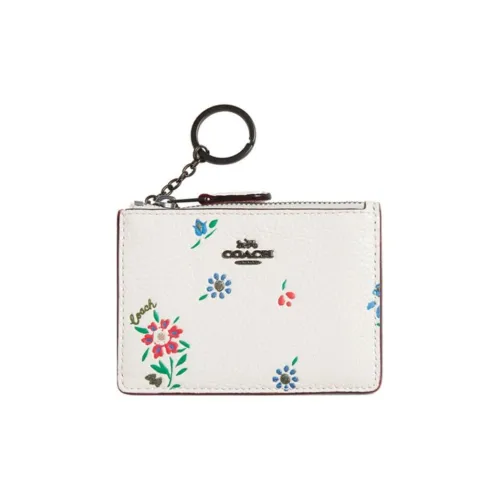 COACH Skinny Id Case Галечная кожа Подвесной Держатель для карт кошелек Мини Женская Белая