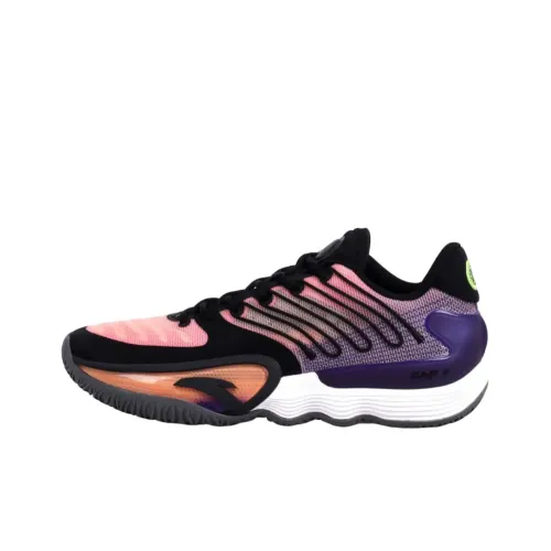 ANTA Instant 2 Амортизация Износостойкий Низкий Топ Баскетбольные Кроссовки Мужские Оранжевые Черные Фиолетовые Зарубежная Версия