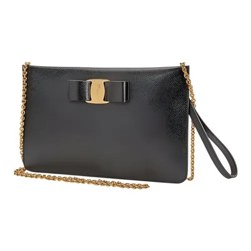 FERRAGAMO Vara Коровья кожа Клатч Сумка через плечо Мини Женская Черная