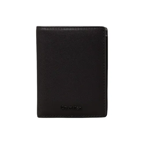 CALVIN KLEIN Twill Текстурированная Кожа Кошелек Мужской Черный