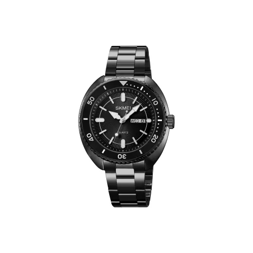 SKMEI Кварцевый механизм Часы Мужские Черный циферблат