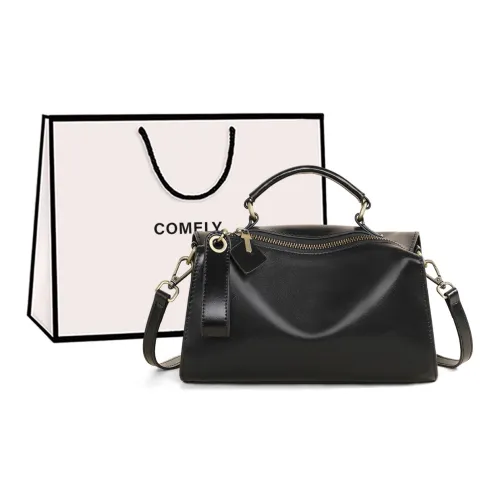 COMELY Корова Кожа Мама Сумка Сумка Сумка через плечо Сумка через плечо Стандартная Женская Классическая Черная