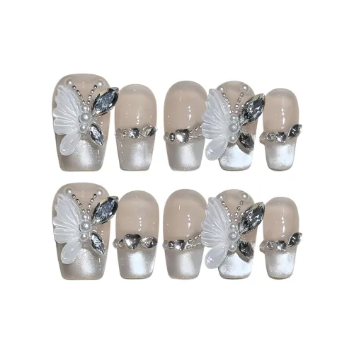 Fanze Мягкий Модный 3D-эффект Премиум Бабочка Сверкающий страз Осветляющий Короткий LADDER Серебряный Смудж 15мм