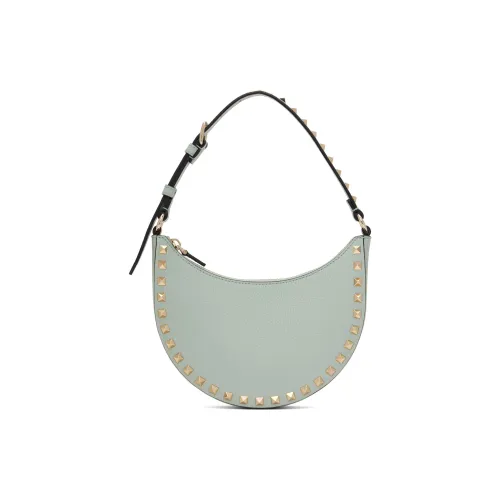 Valentino Rockstud Телячья кожа с рельефом Полумесяц Сумка Мини Женская Зеленая
