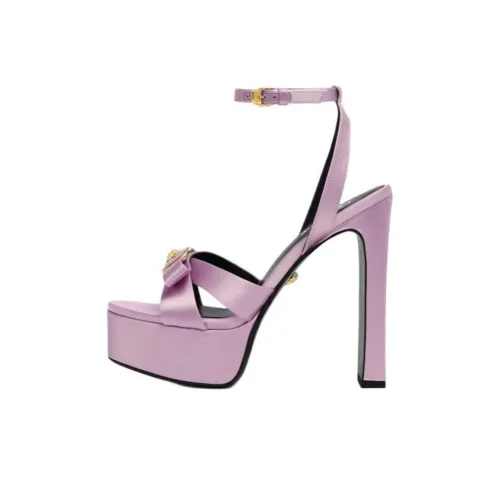 VERSACE Gianni Ribbon One Strap Sandals 14cm Women's Purple