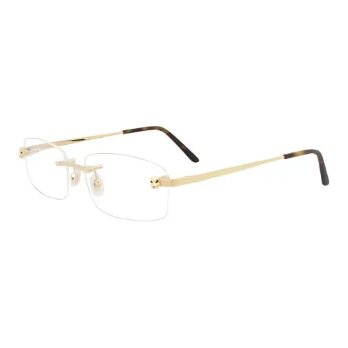 Cartier Металл Квадратные Оправы для Очков Унисекс Золото