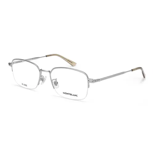 MONTBLANC Металл Прямоугольные Оправы для очков Унисекс Серебряный