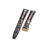 Пряжка розового золота - коричневая кожа