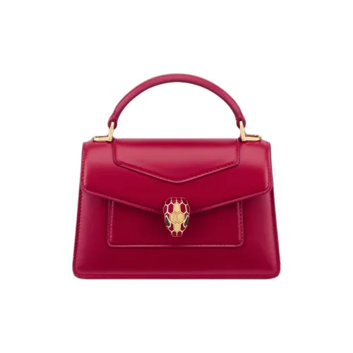 BVLGARI Serpenti Forever Телячья кожа Сумка Мини Женская Красная