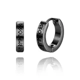 Серьги-кольца Rune, черные, 1 пара
