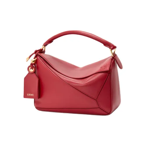 LOEWE Пазл Овчина Одно плечо Сумка Маленькая Женская Красная