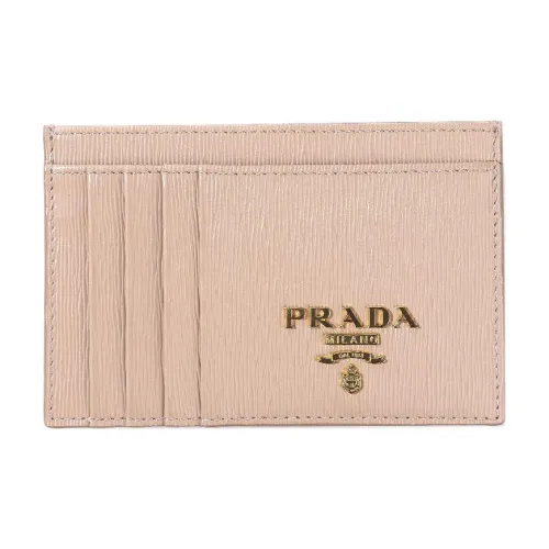 PRADA Saffiano Телячья кожа Держатель для карт Женский Розовый