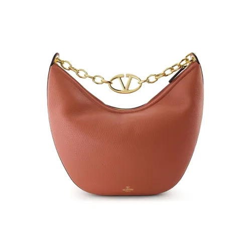 Valentino Vlogo Moon Коровья кожа Одно плечо Сумка Средний Женский Коричневый