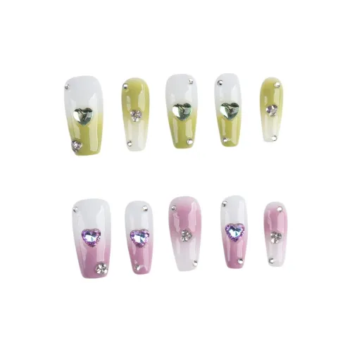 Fanze Instagram стиль False Nail MID длина (размер в длину) зеленый Smudge 30MM