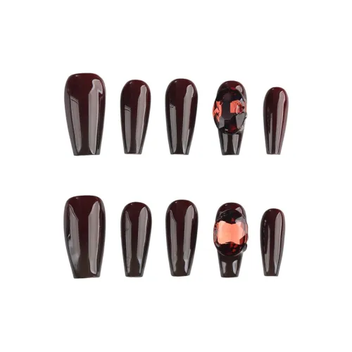 Fanze Черный Красный Градиент Готический Темный Культура Лак для Ногтей False Nail Длинный Черный Смазанный