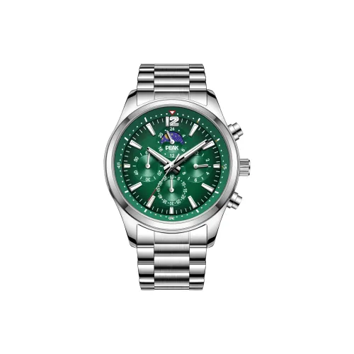 PEAK Fiducial Collection Кварцевый механизм ремешок из нержавеющей стали часы для мужчин зеленый циферблат