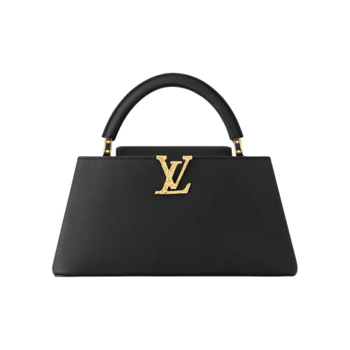 LOUIS VUITTON Capucines Кожа Капусин Через плечо Сумка Тоут Одно плечо Средний Женский Черный