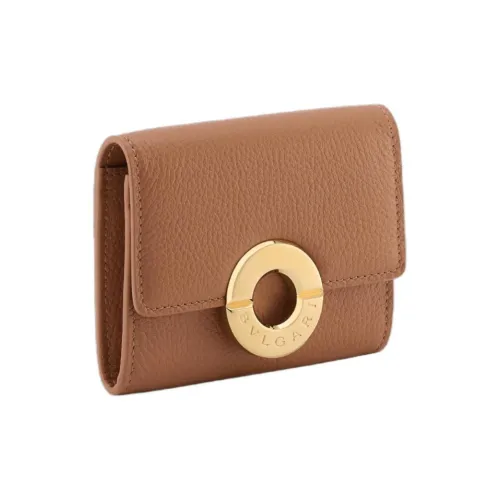 BVLGARI Телячья кожа Держатель для визиток Стандартный Женские Коричневый