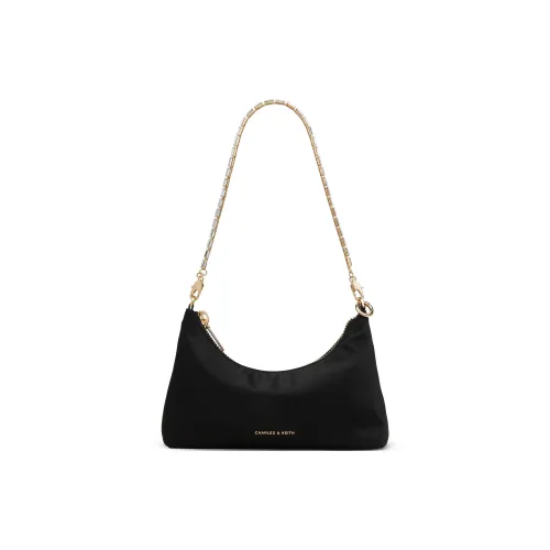 CHARLES KEITH ПУ (полиуретан) текстильная смесь сумка через плечо маленькая женская черный сумеречный серебристый серебряный